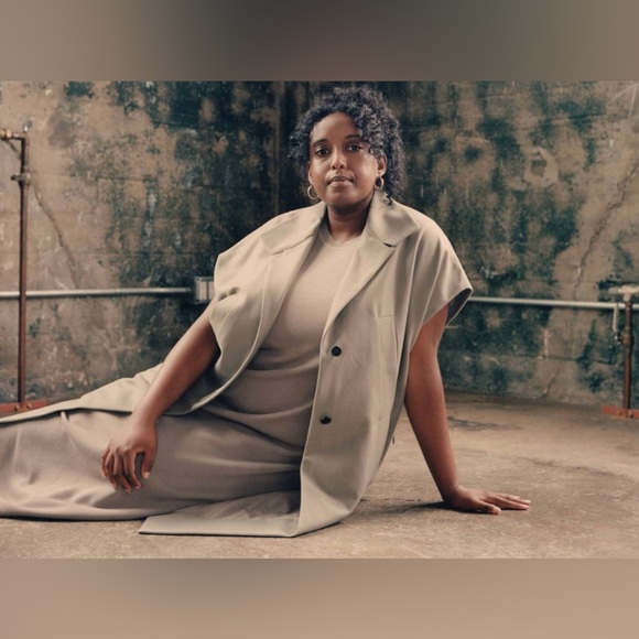 NWT Nike ESC Every Stitch Considered Silk Blend Knit Maxi Dress in Stone - Picture 6 of 6